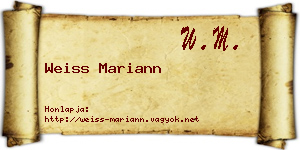 Weiss Mariann névjegykártya