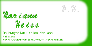 mariann weiss business card